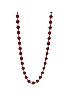 Vintage Beaded Necklace Round Red Beads Minimalist Retro Fashion Jewelry Women